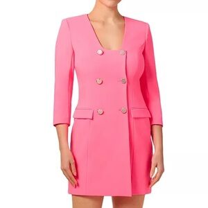 Liv‎ Foster Electric Pink Crepe Short Blazer Dress Size 8 NWT Sheath Workwear